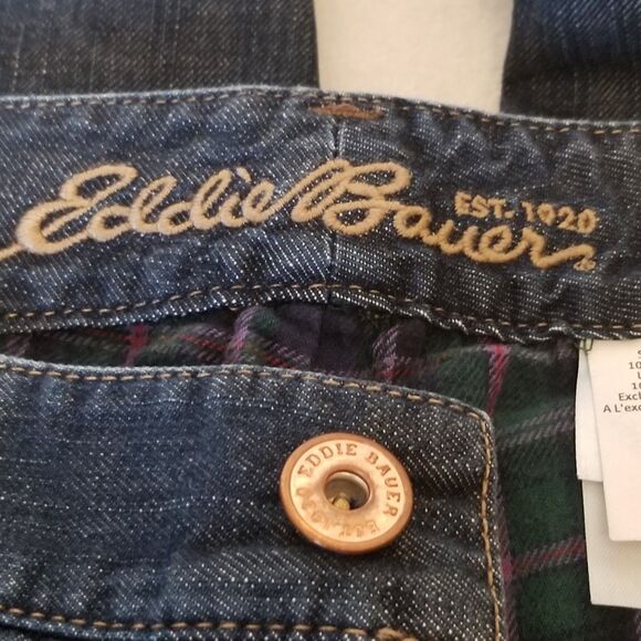 Eddie Bauer 6 Jeans Flannel Lined Straight Leg Dark Wash Workwear Outdoors Chore - Picture 4 of 10